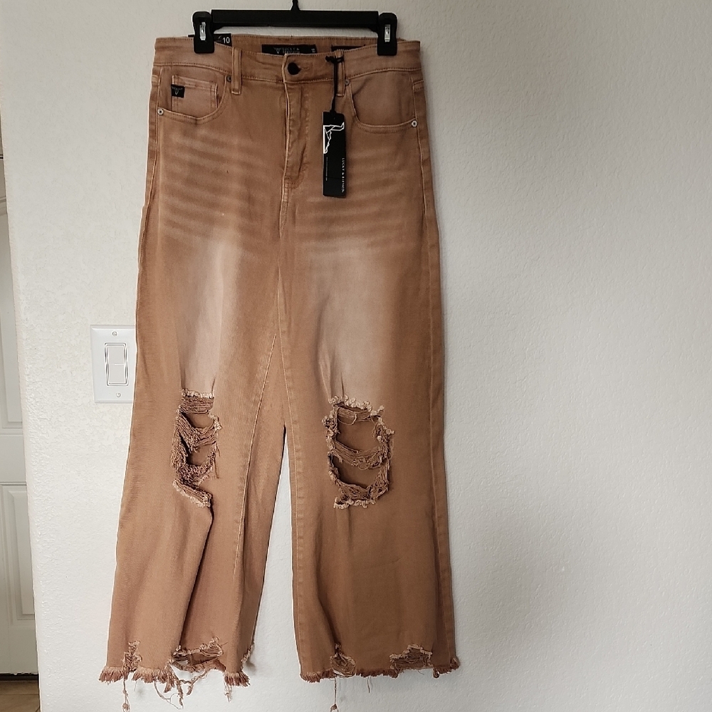 Distressed Tan Women's Jeans